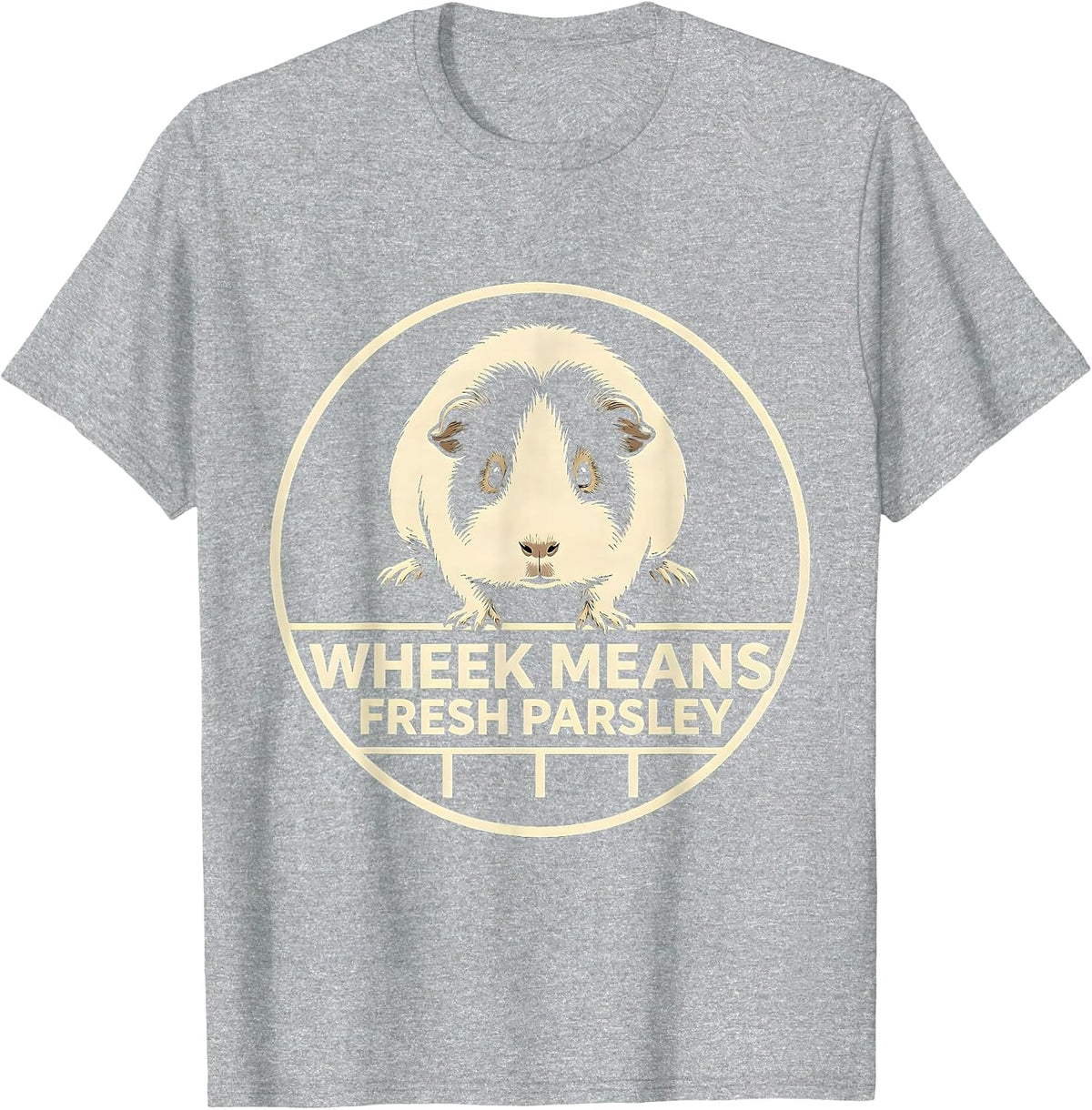 Men's Wheek Means Fresh Parsley Funny Guinea Pig Pet Lover Gift T-Shirt - Heather Grey