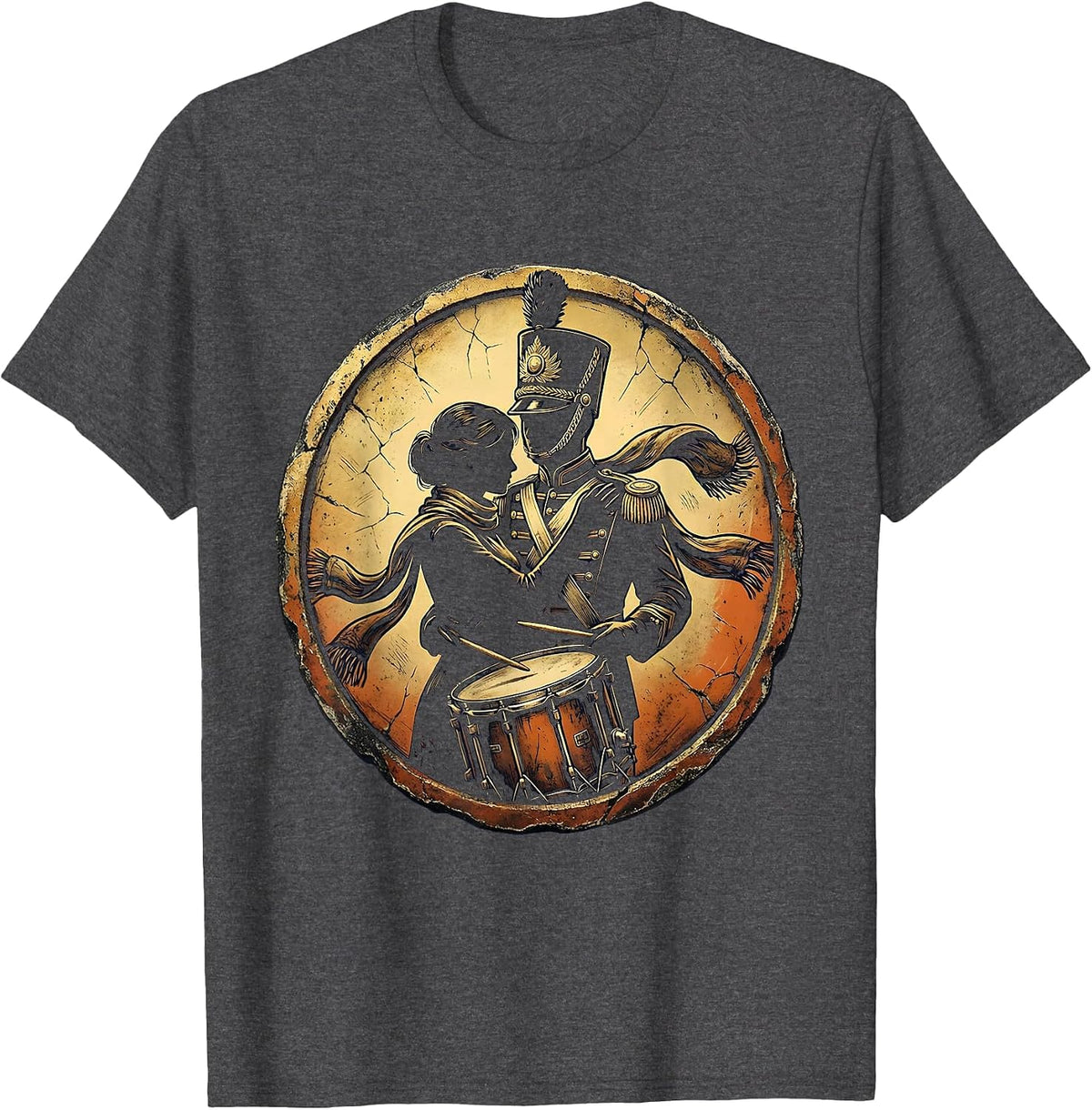 Band Mom Drum Major Scarf Wrap Graphic Tee T-Shirt - Dark Heather Grey