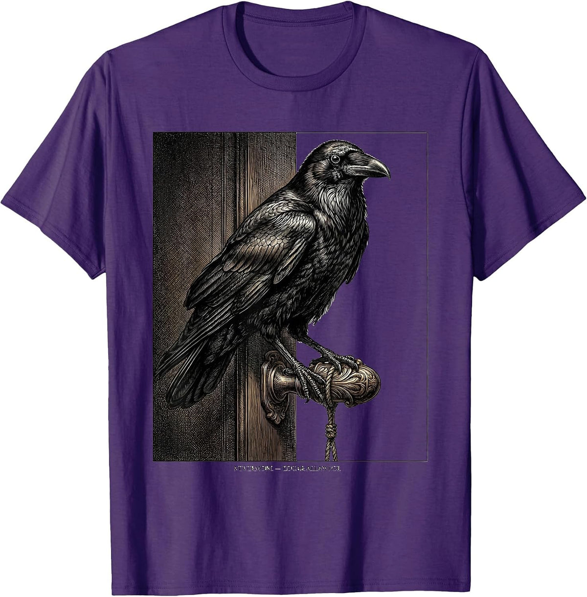 Nevermore Edgar Allan Poe Gothic Literary Fan Raven Quote T-Shirt - Purple