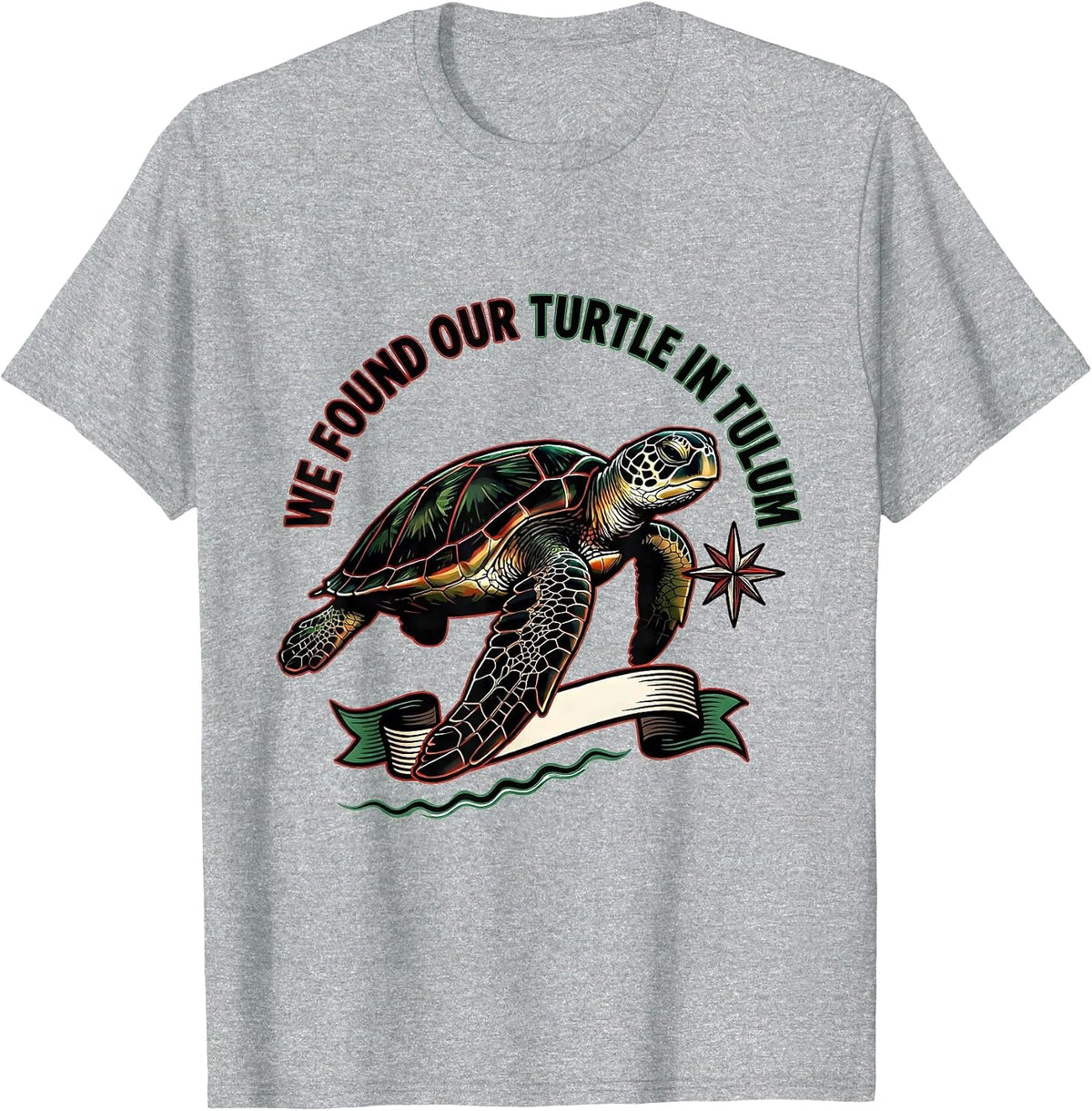 Men's We Found Our Turtle In Tulum Tattoo Sea Turtle Ocean Animal T-Shirt - Heather Grey