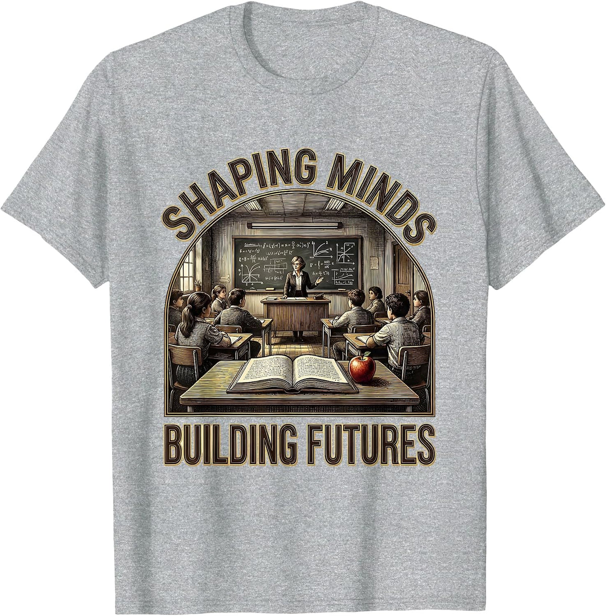 Men's Shaping Minds Building Futures Labor Day Teacher T-Shirt - Heather Grey