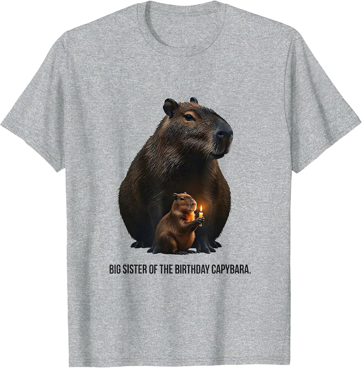 Men's Big Sister Of The Birthday Capybara Kawaii Girl Cute Animal T-Shirt - Heather Grey