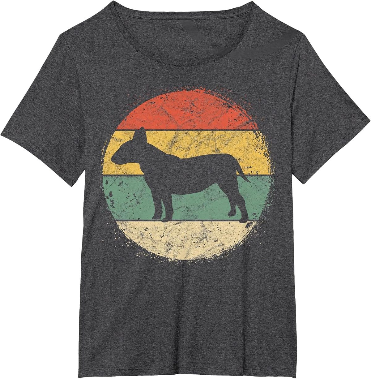 Circular Retro Bull Terrier Owner Bully Parents Dog Mom T-Shirt - Dark Heather Grey