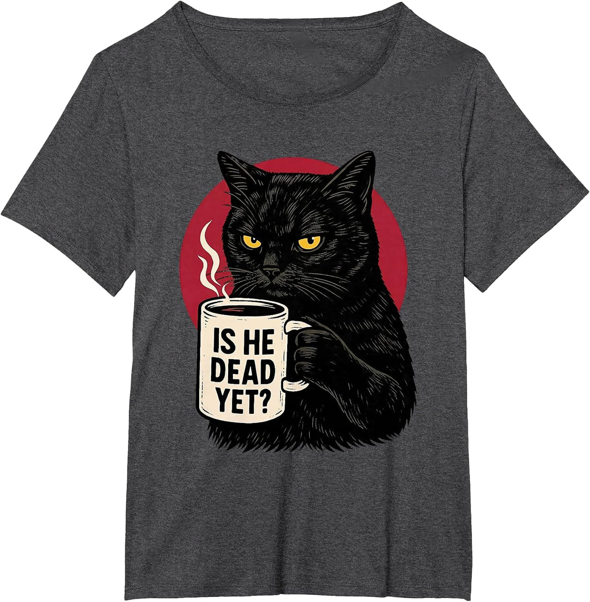 is He Vintage Dead Yet Dark Humor Retro T-Shirt - Dark Heather Grey