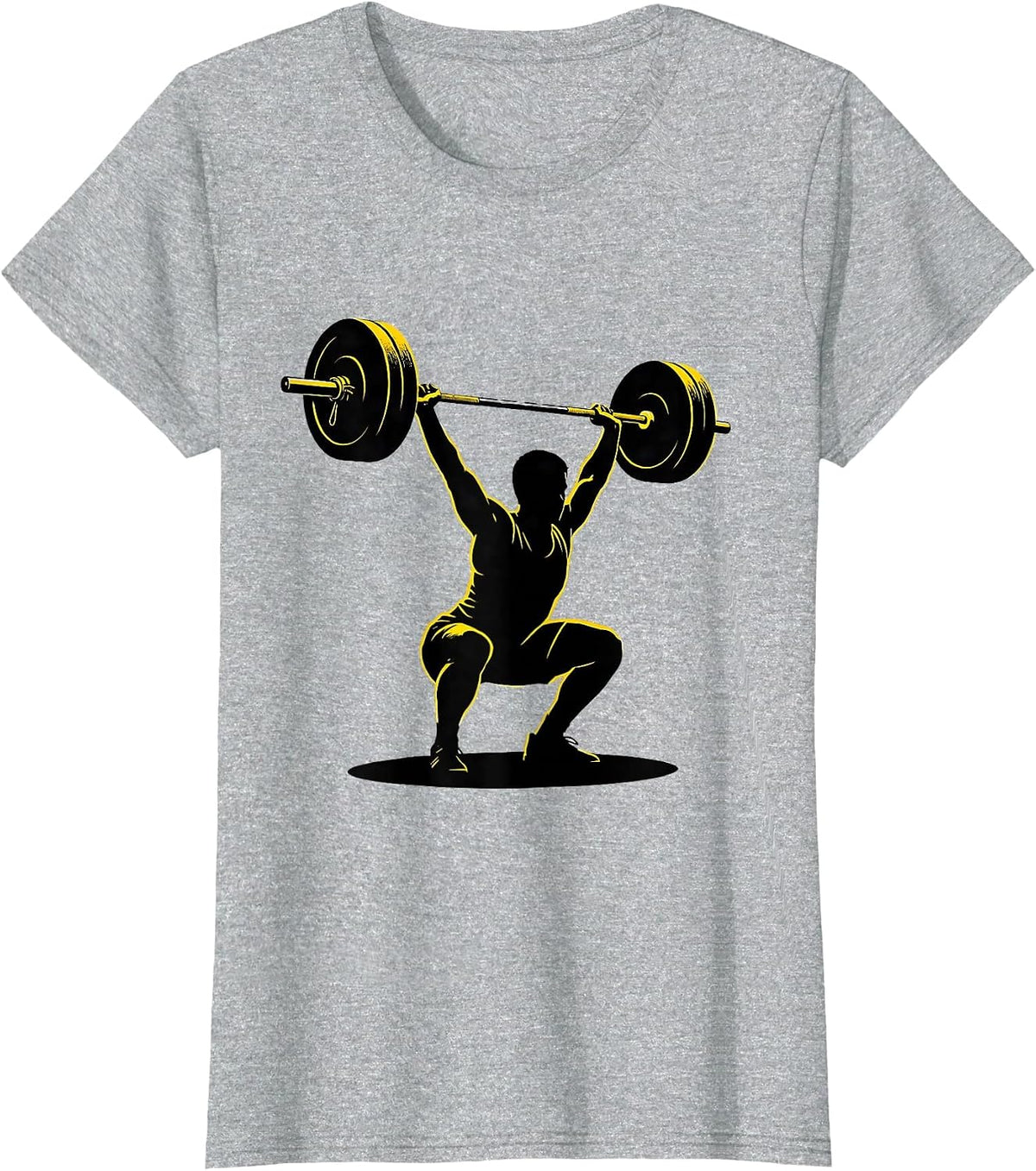 Women's Stencil Lifter Under Barbell Funny Gym Weightlifting Workout T-Shirt - Heather Grey