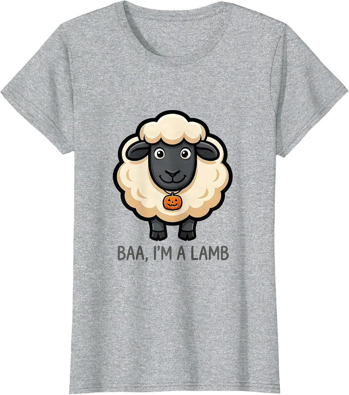 Baa I'm A Lamb Cute Sheep Halloween Costume Party Wear T-Shirt - Heather Grey