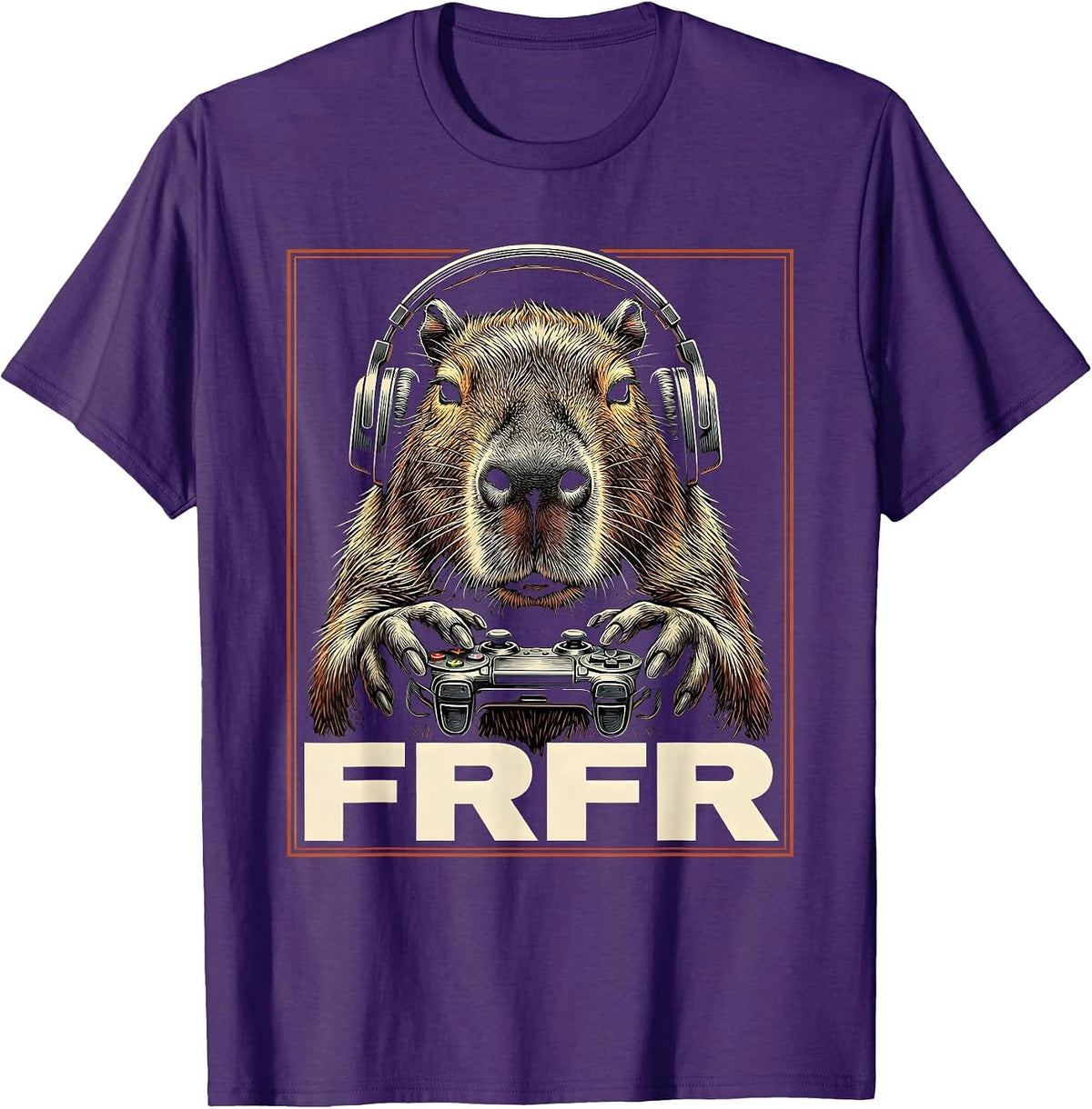 Frfr Capybara Gamer Meme Humor Funny Teen Gift T-Shirt - Purple