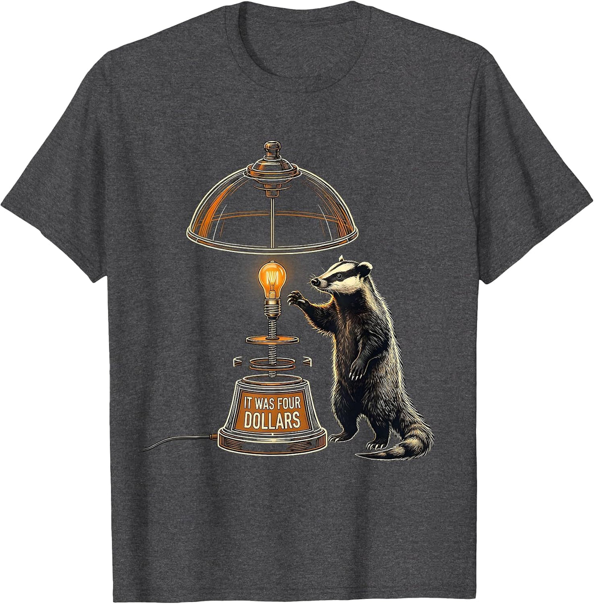 It Was Four Dollars Funny Opossum Thrifting Vintage T-Shirt - Dark Heather Grey