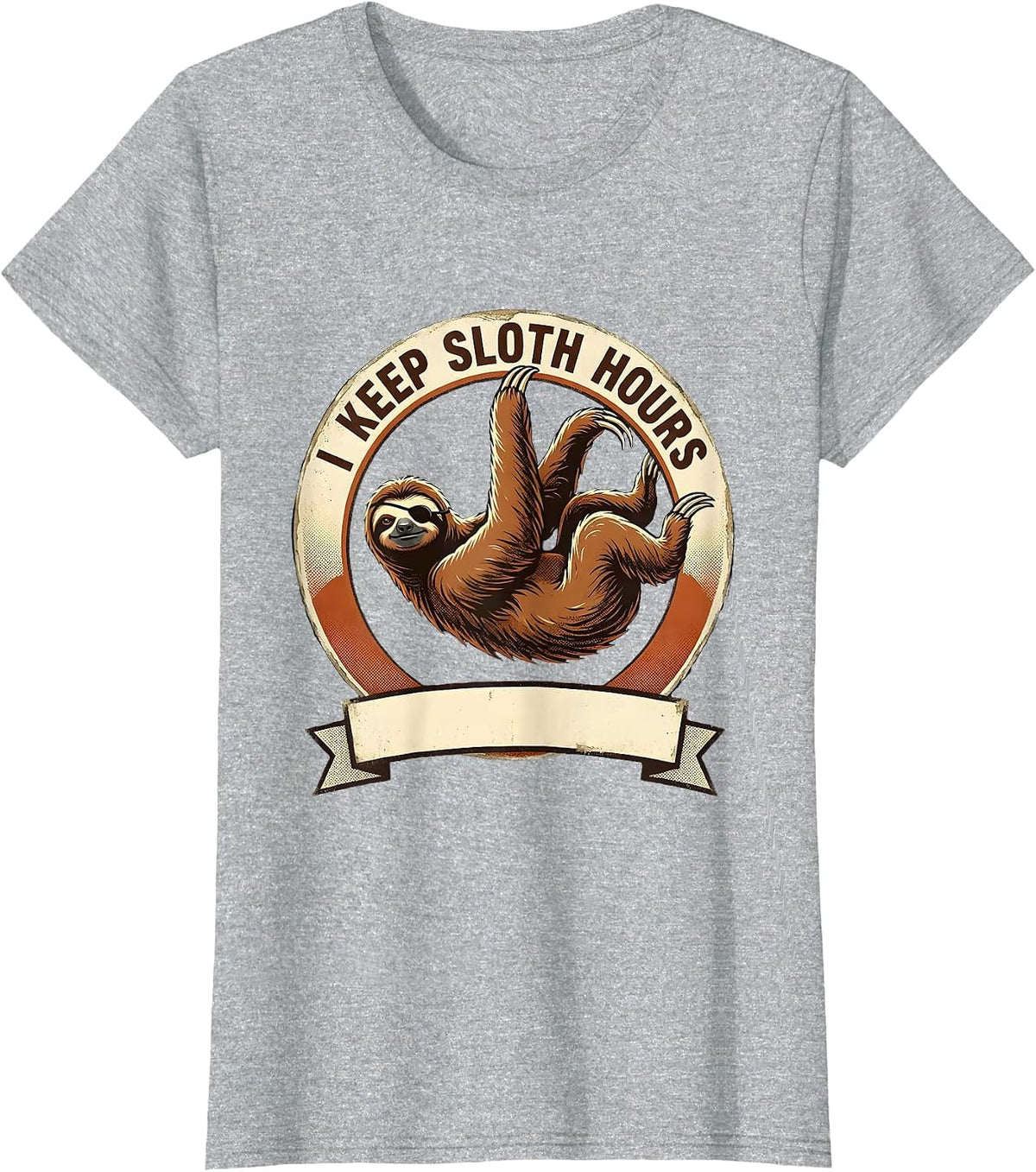 I Keep Sloth Hours Funny Sloth Lover Humor Vintage T-Shirt - Heather Grey