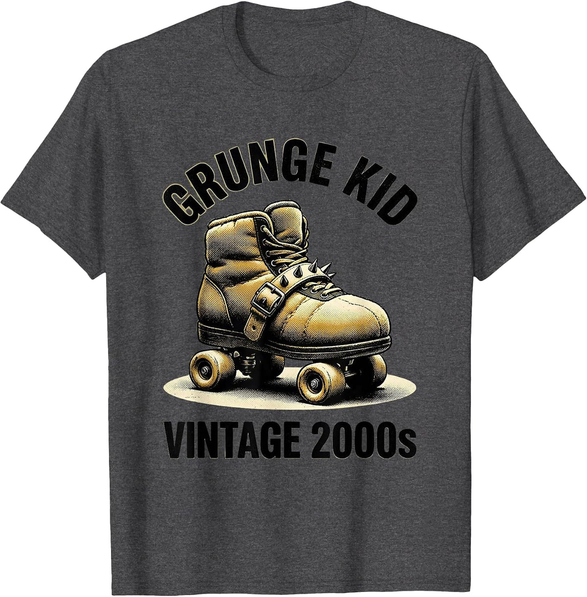 Grunge Kid Vintage 2000s Alt Grunge Y2K Streetwear T-Shirt - Dark Heather Grey