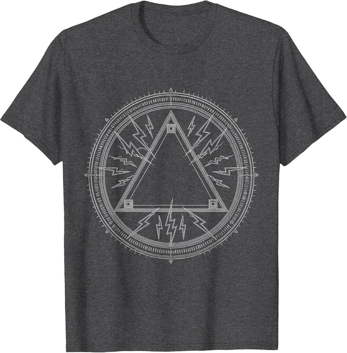 Math Teacher Pythagorean Triangle Lightning Bolt T-Shirt - Dark Heather Grey