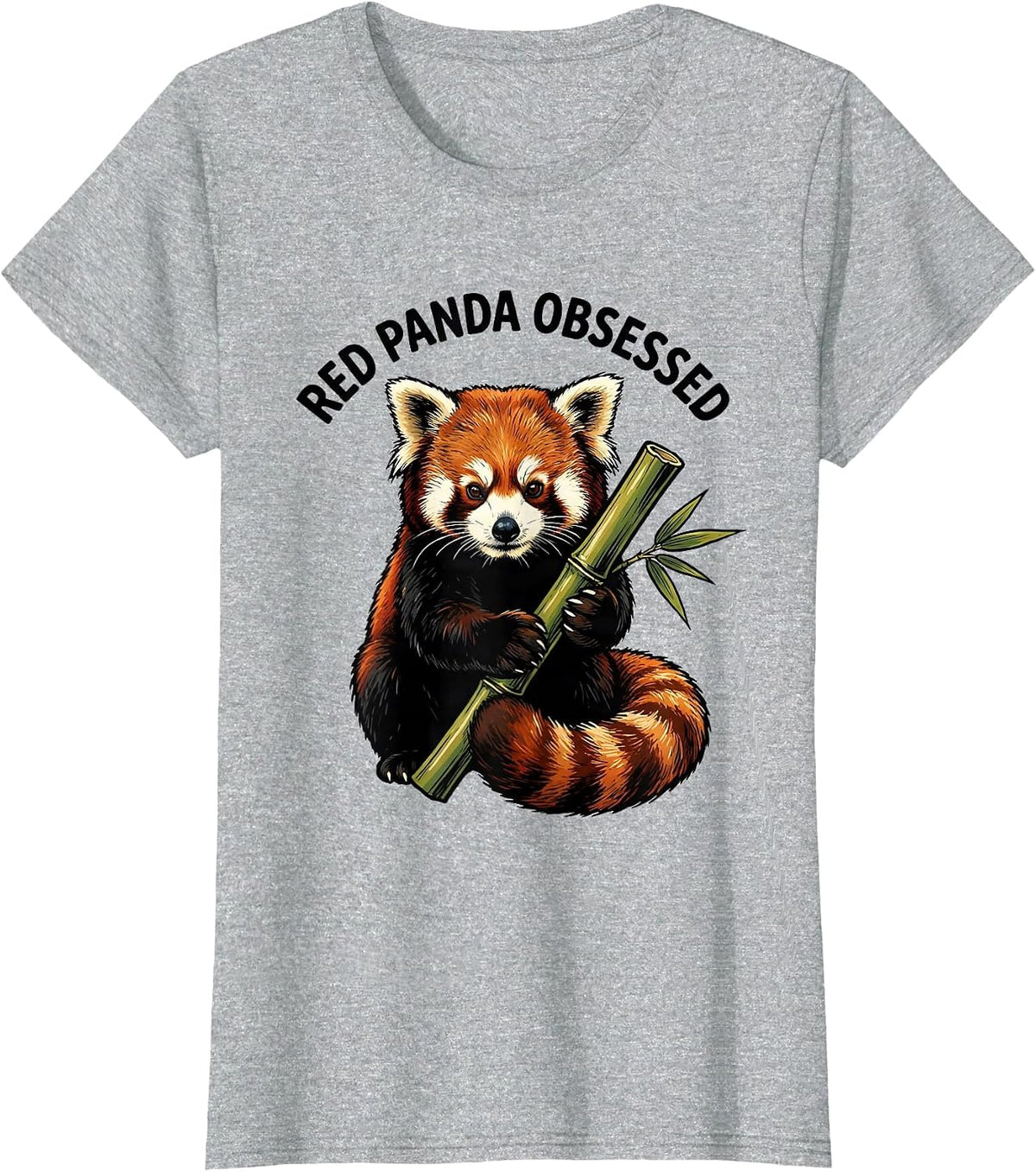 Women's Red Panda Obsessed Funny Cute Panda Lover Animal Humor T-Shirt - Heather Grey