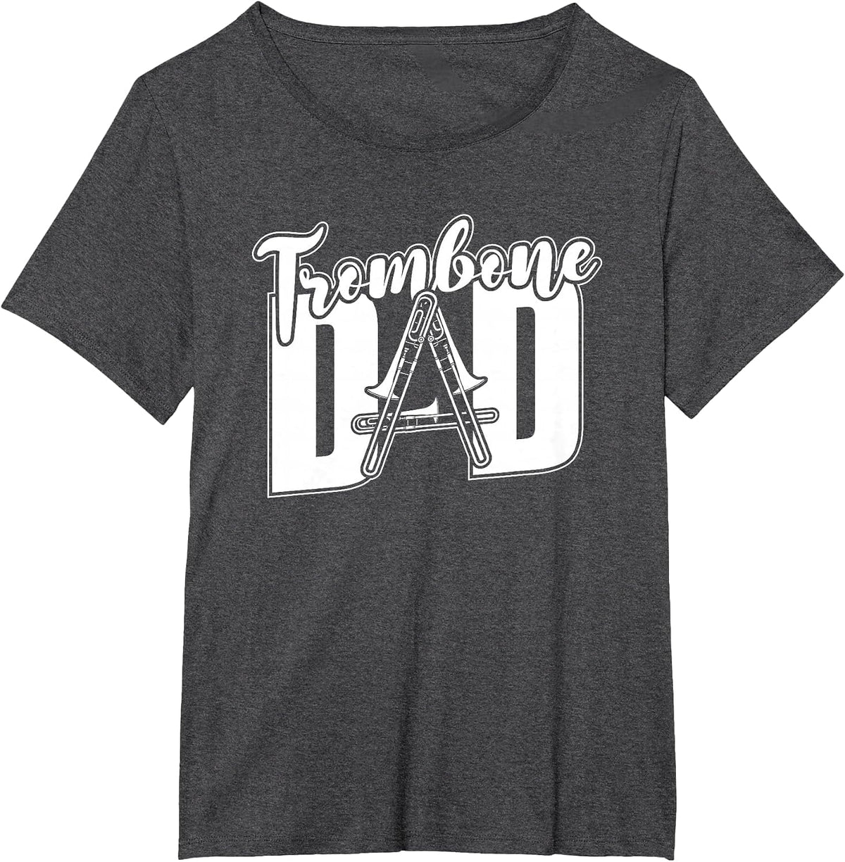 Trombonist Parade Marching Band Trombone - Trombone Dad T-Shirt - Dark Heather Grey