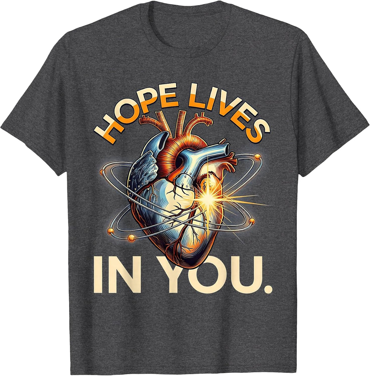 Hope Lives In You Suicide Prevention Awareness T-Shirt - Dark Heather Grey
