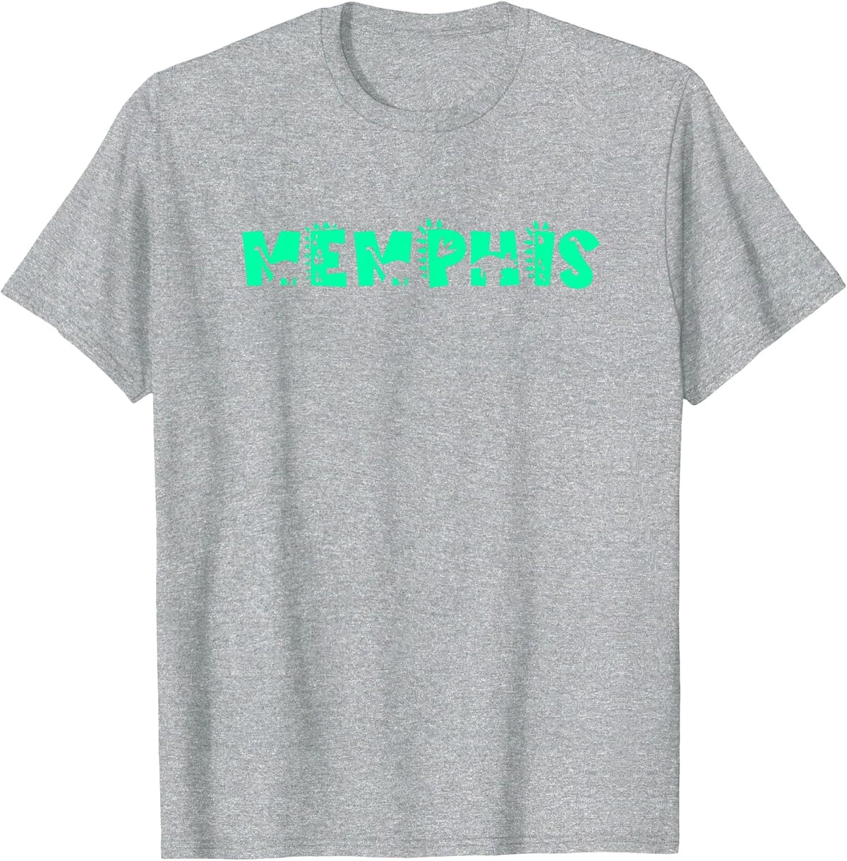 Memphis Personalized Boys Dinosaur T Rex Cute Custom T-Shirt - Heather Grey