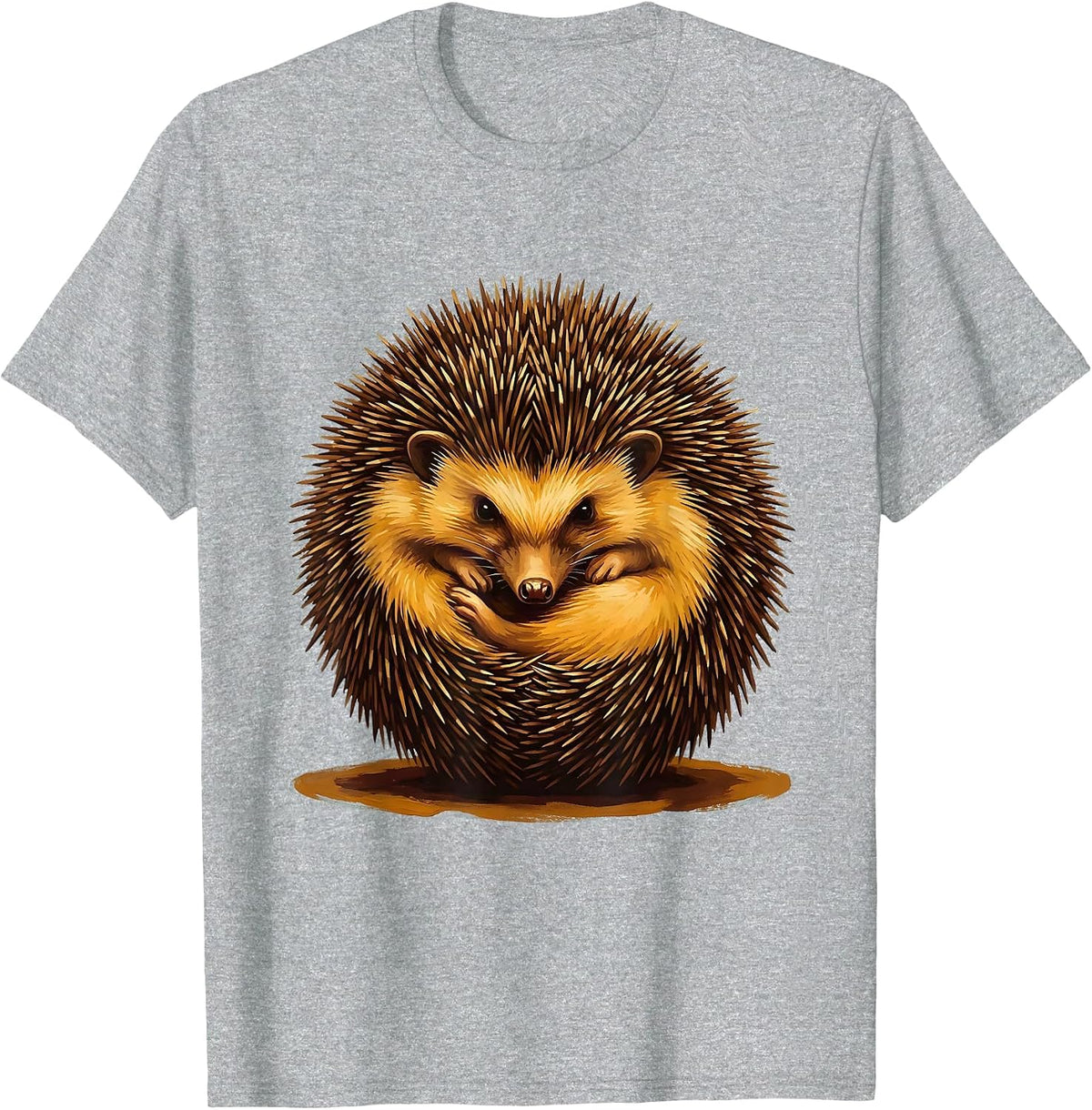 Men's Curled Hedgehog Ball Cute Animal Humor Gift T-Shirt - Heather Grey