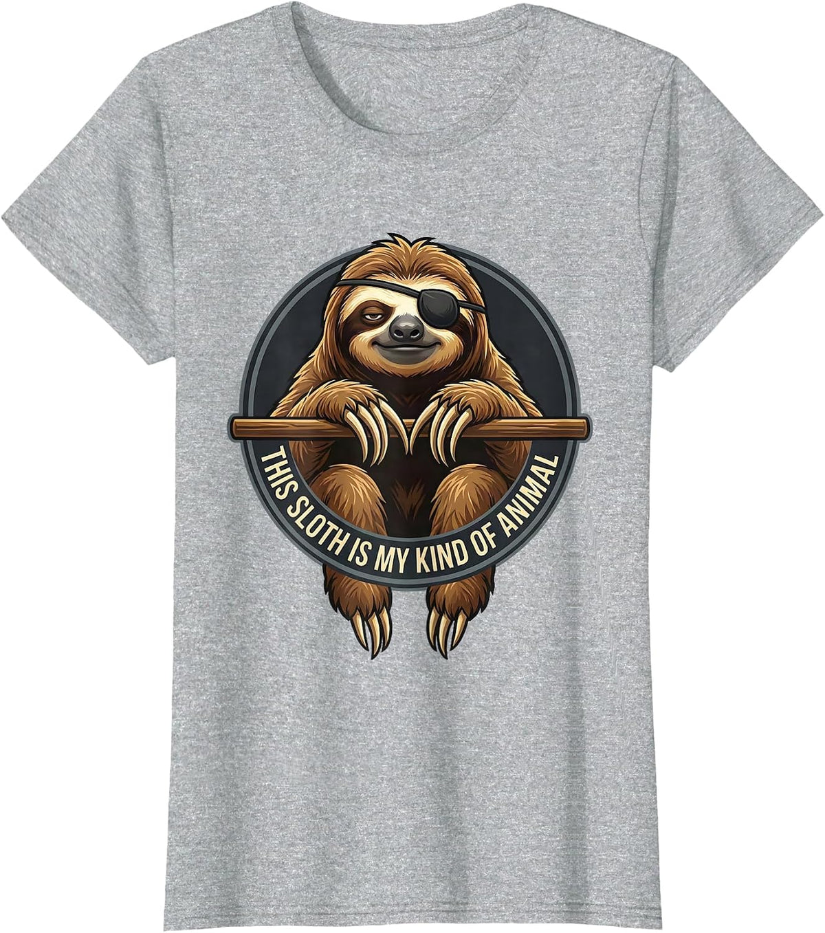 Women's This Sloth Is My Kind Of Animal Funny Sloth Lover Humor T-Shirt - Heather Grey