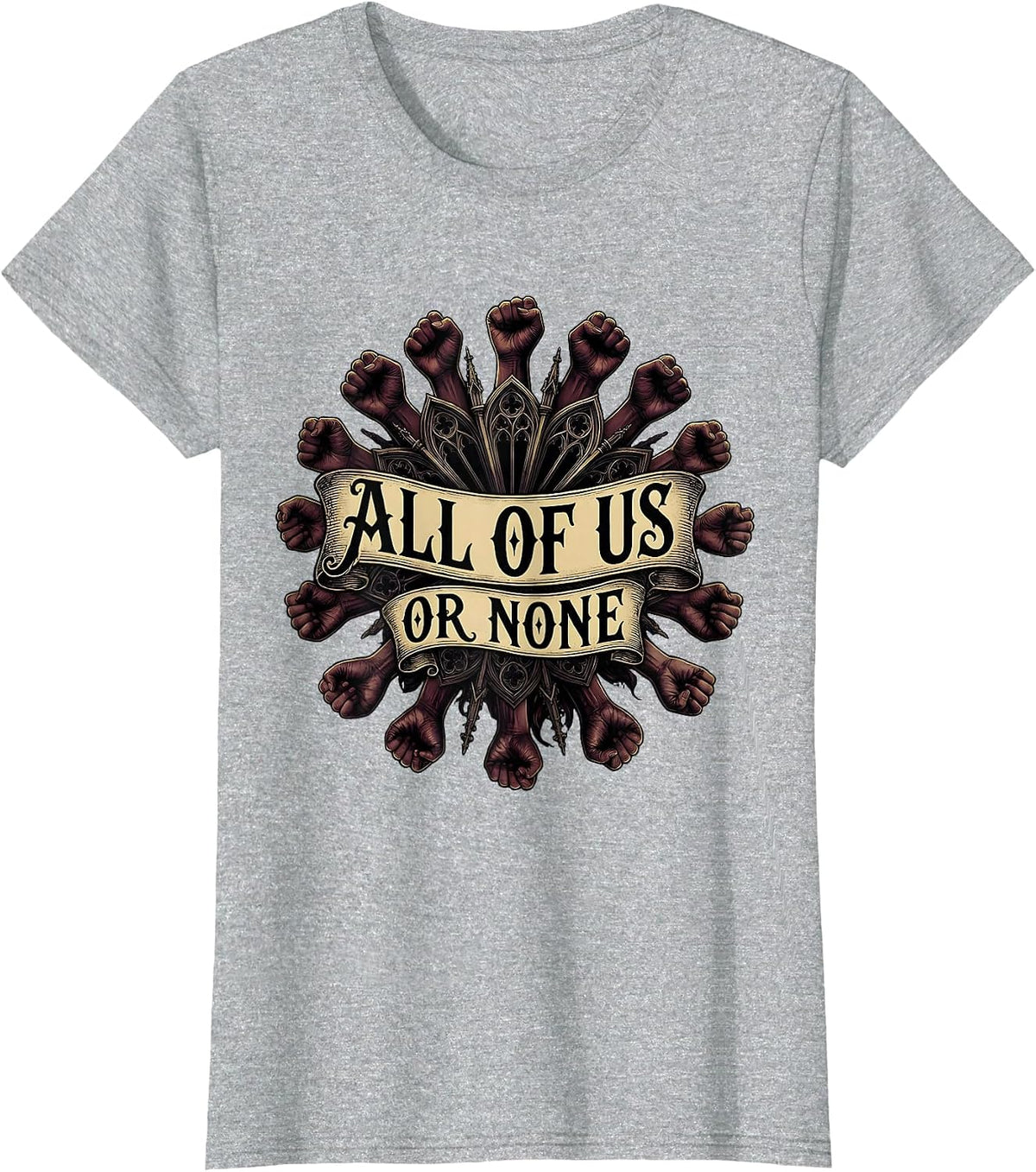 All of Us or None Inclusion Equality Design T-Shirt - Heather Grey