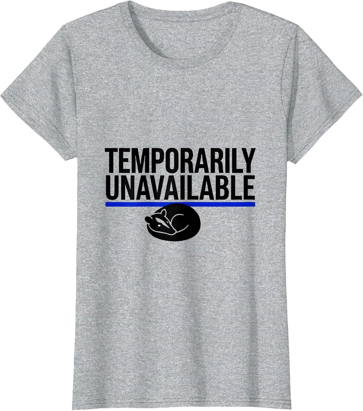 Temporarily Unavailable Funny Opossum Possum Deadpan Absurd T-Shirt - Heather Grey