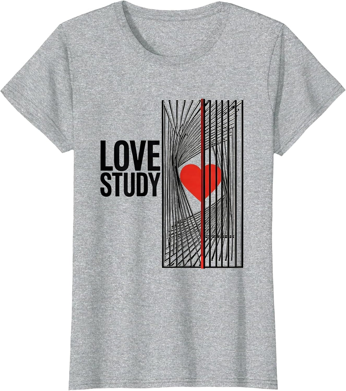 Love Study Geometric Skeleton Humor Radiology Tech Valentine T-Shirt - Heather Grey