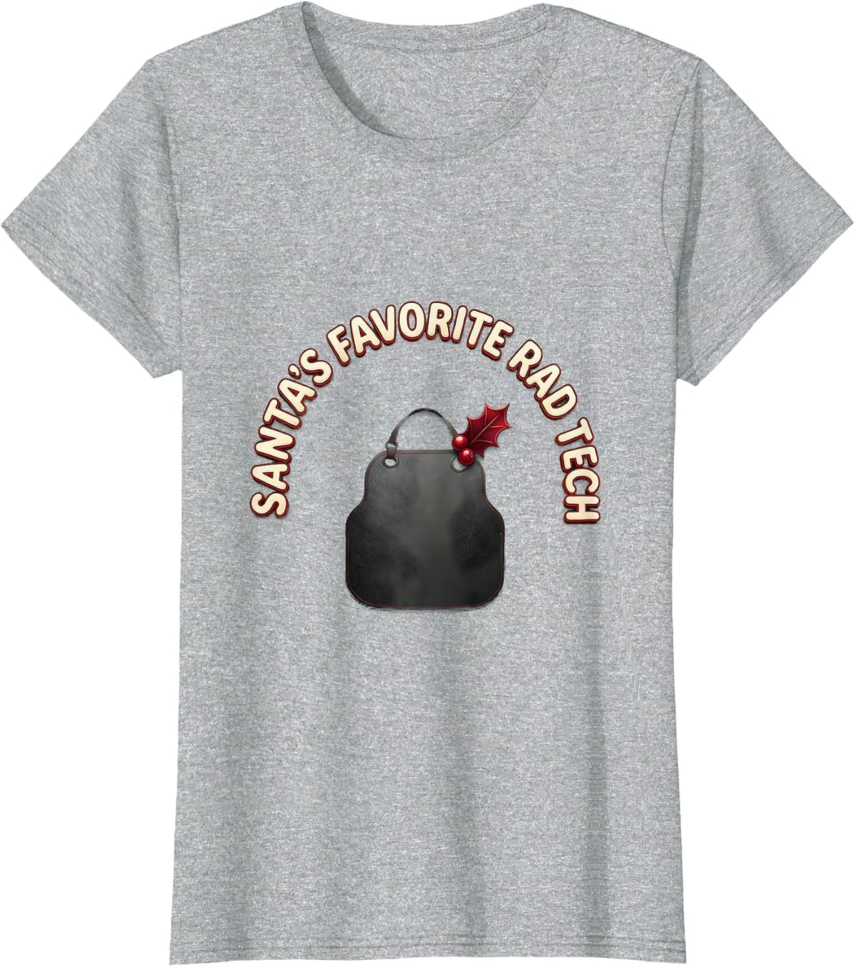 Women's Santa's Favorite Rad Tech Funny Radiology Tech Christmas T-Shirt - Heather Grey