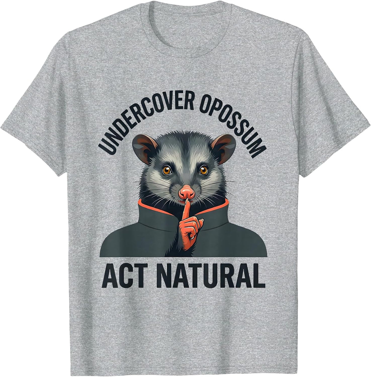 Men's Undercover Opossum Act Natural Funny Halloween Costume T-Shirt - Heather Grey