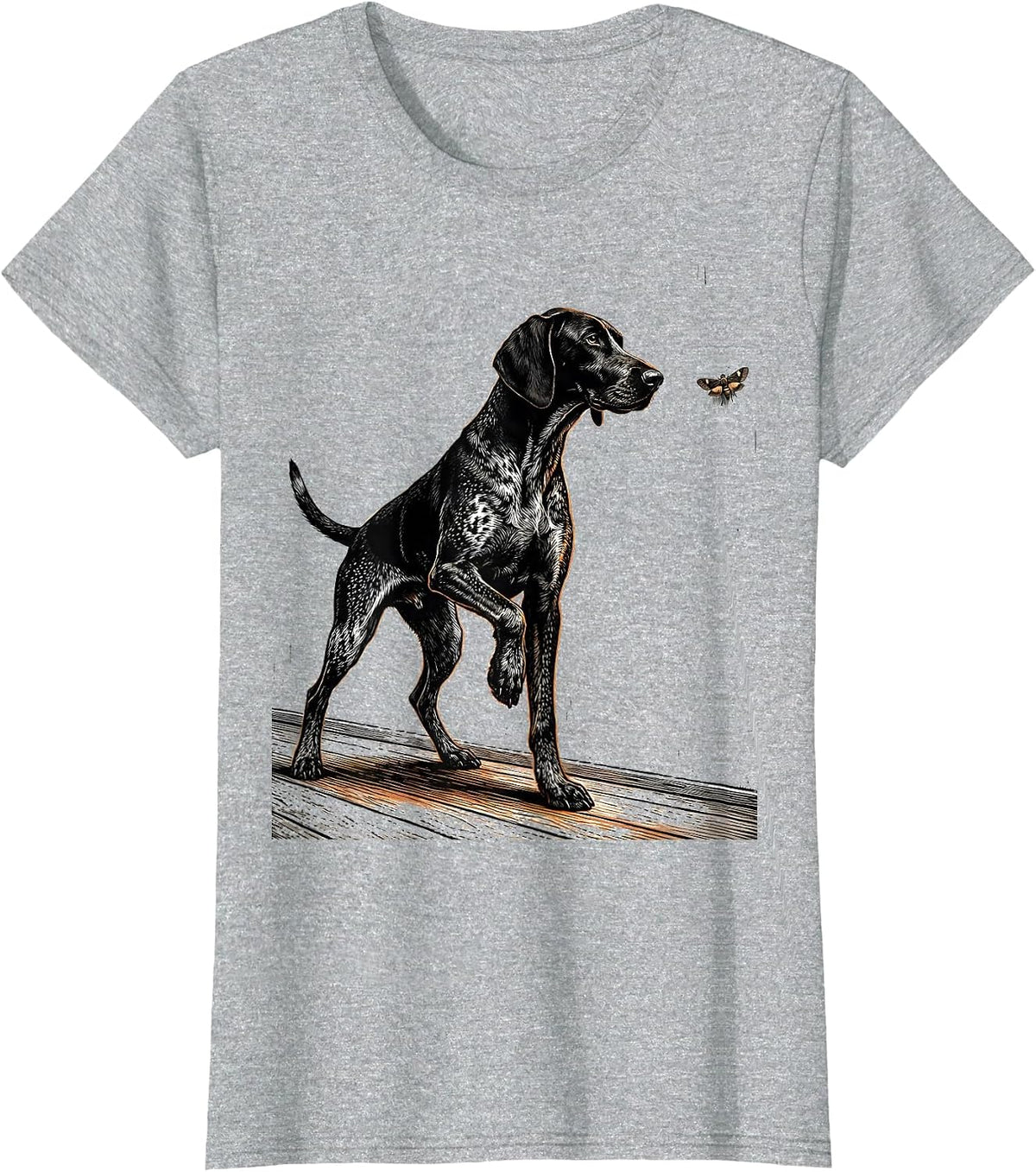 Women's German Shorthaired Pointer Hunting Dog Mom Gift T-Shirt - Heather Grey
