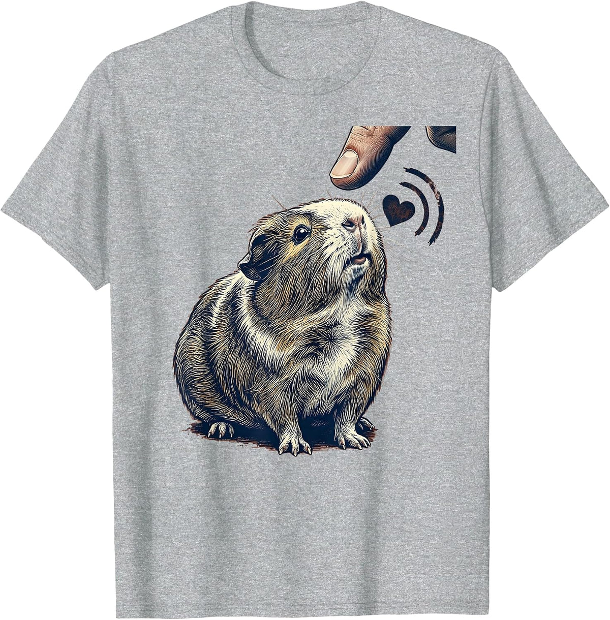 Men's Rubber Stamp Guinea Pig Lover Funny Pet Humor T-Shirt - Heather Grey