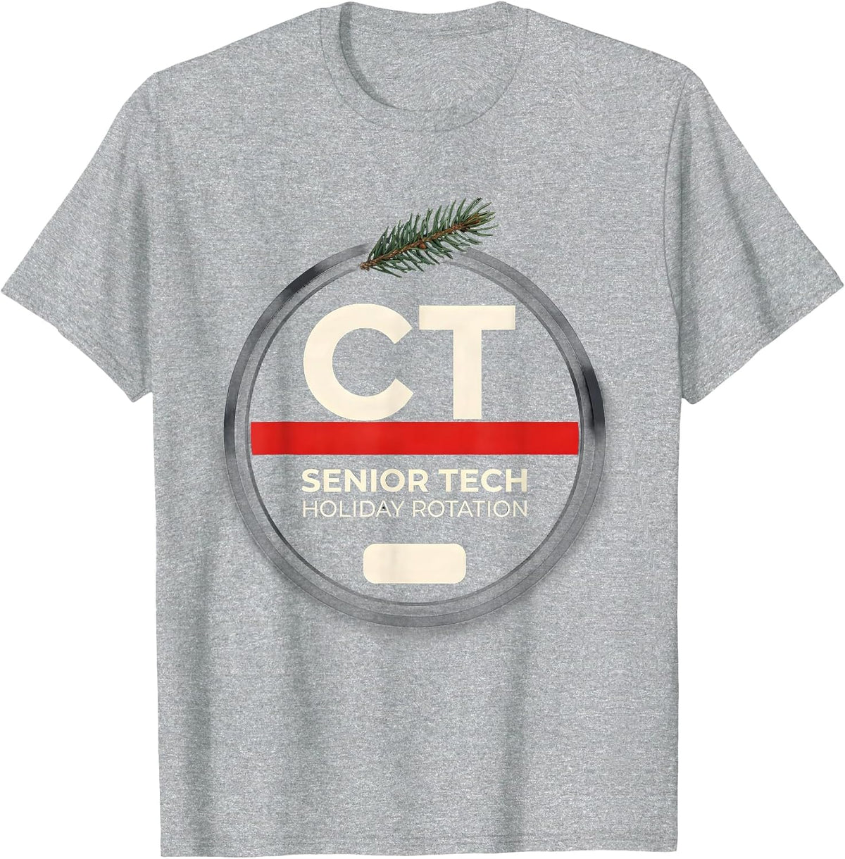 Men's Senior CT Tech Holiday Rotation Funny Radiology Technologist T-Shirt - Heather Grey