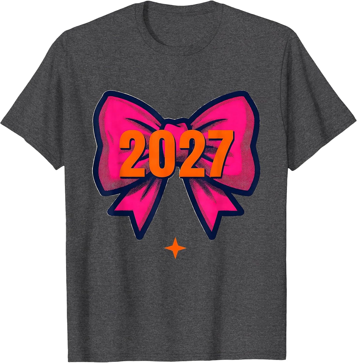 Men's 2027 Coquette Bow New Year Eve Party Girly Bow Lover T-Shirt - Dark Heather Grey