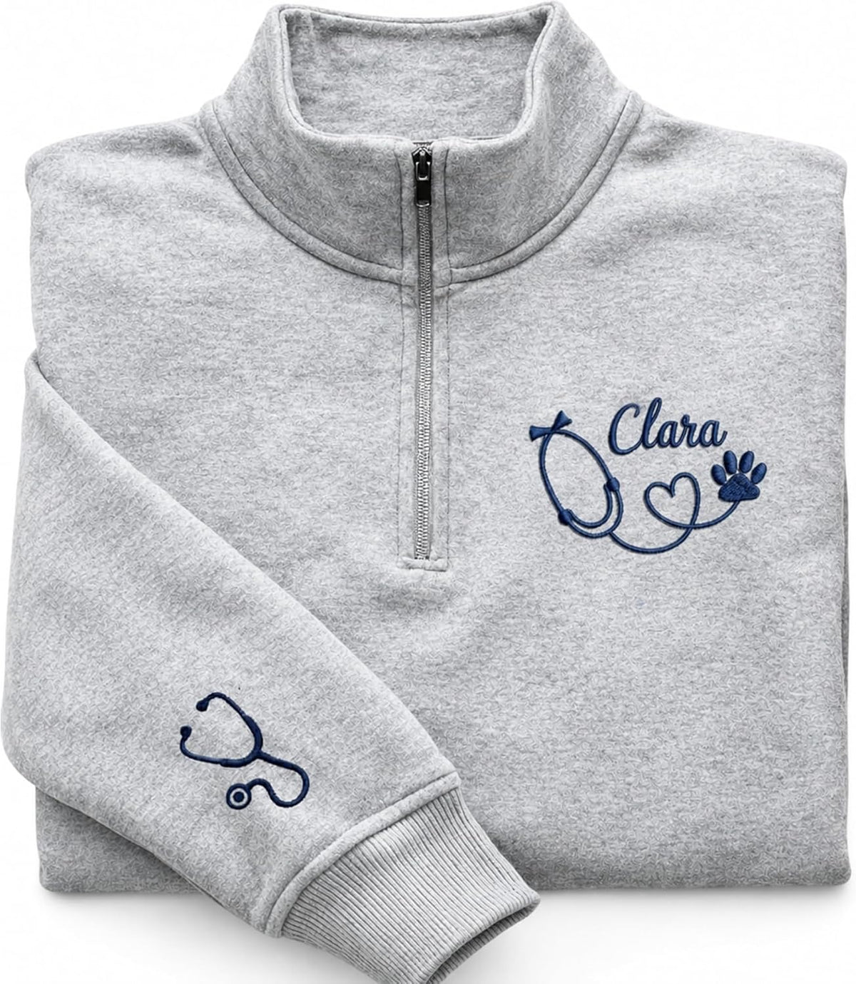 Lovely POD Personalized Embroidered Quarter Zip Sweatshirt, Gift for Nurses, Doctors, Healthy Care, Medical Gifts - Style 21