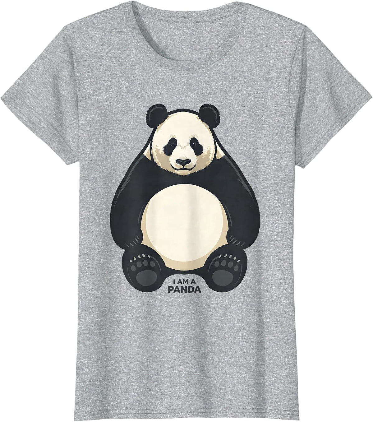 Women's I Am a Panda Costume Animal Matching Halloween Group T-Shirt - Heather Grey