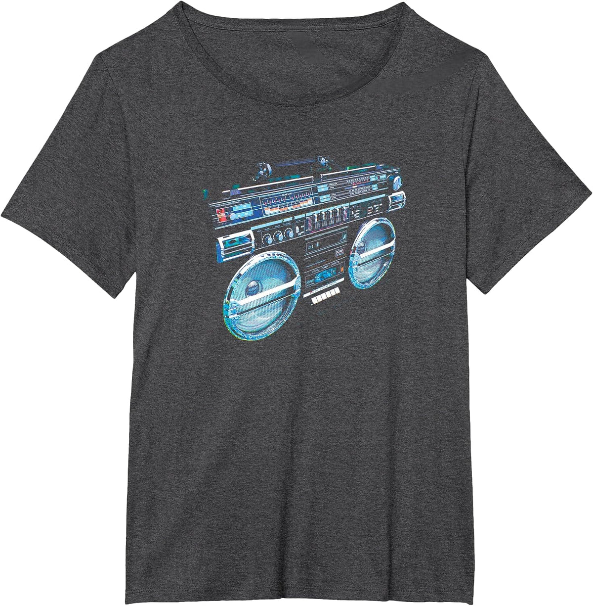 Retro Ghetto Blaster - Boom Box 80s 90s Hip Rap T-Shirt - Dark Heather Grey