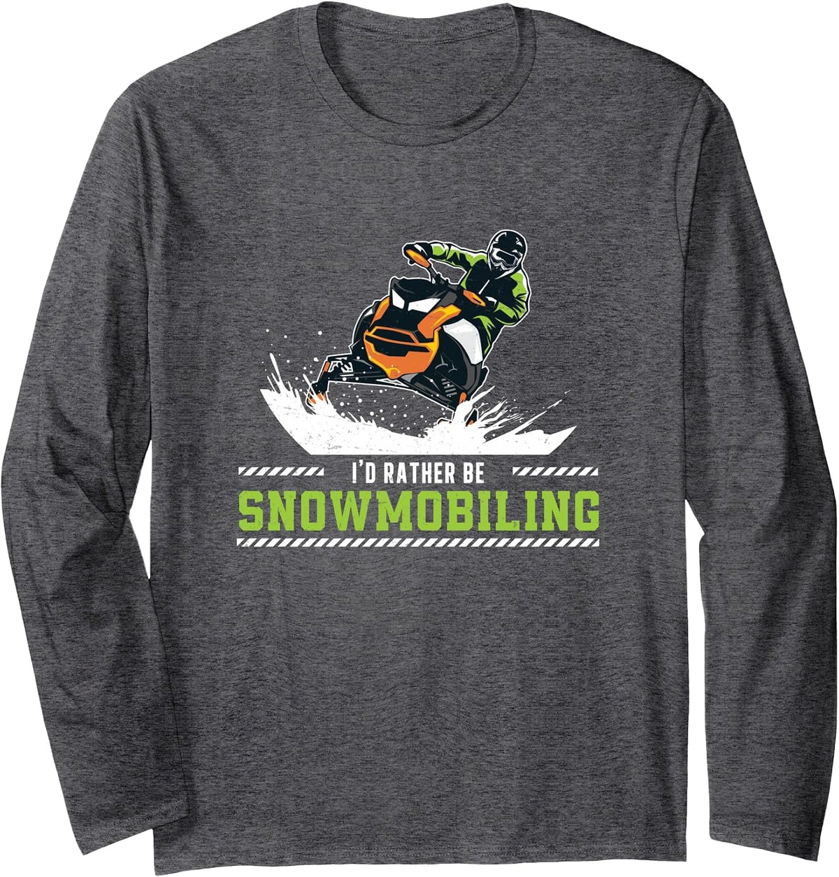 Classic Snowmobiling Snocross for A Snowmachine Snowmobiler Long Sleeve T-Shirt - Adult Unisex Dark Heather Grey