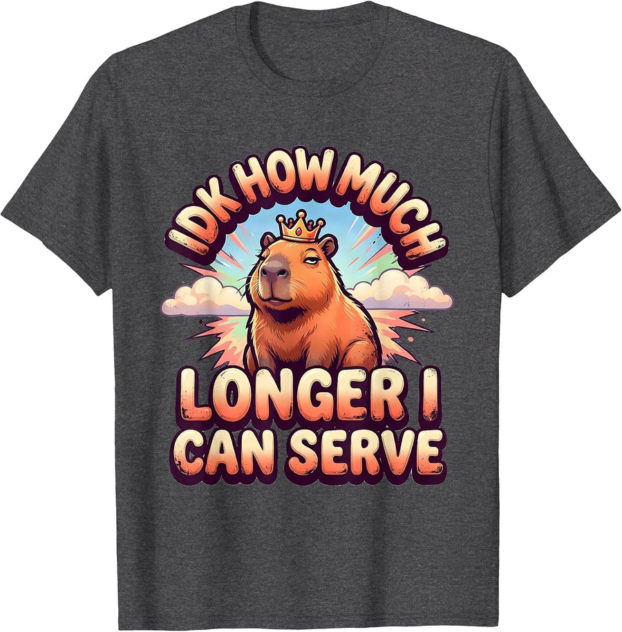 Men's Idk How Much Longer I Can Serve Dank Meme Capybara Teen T-Shirt - Dark Heather Grey