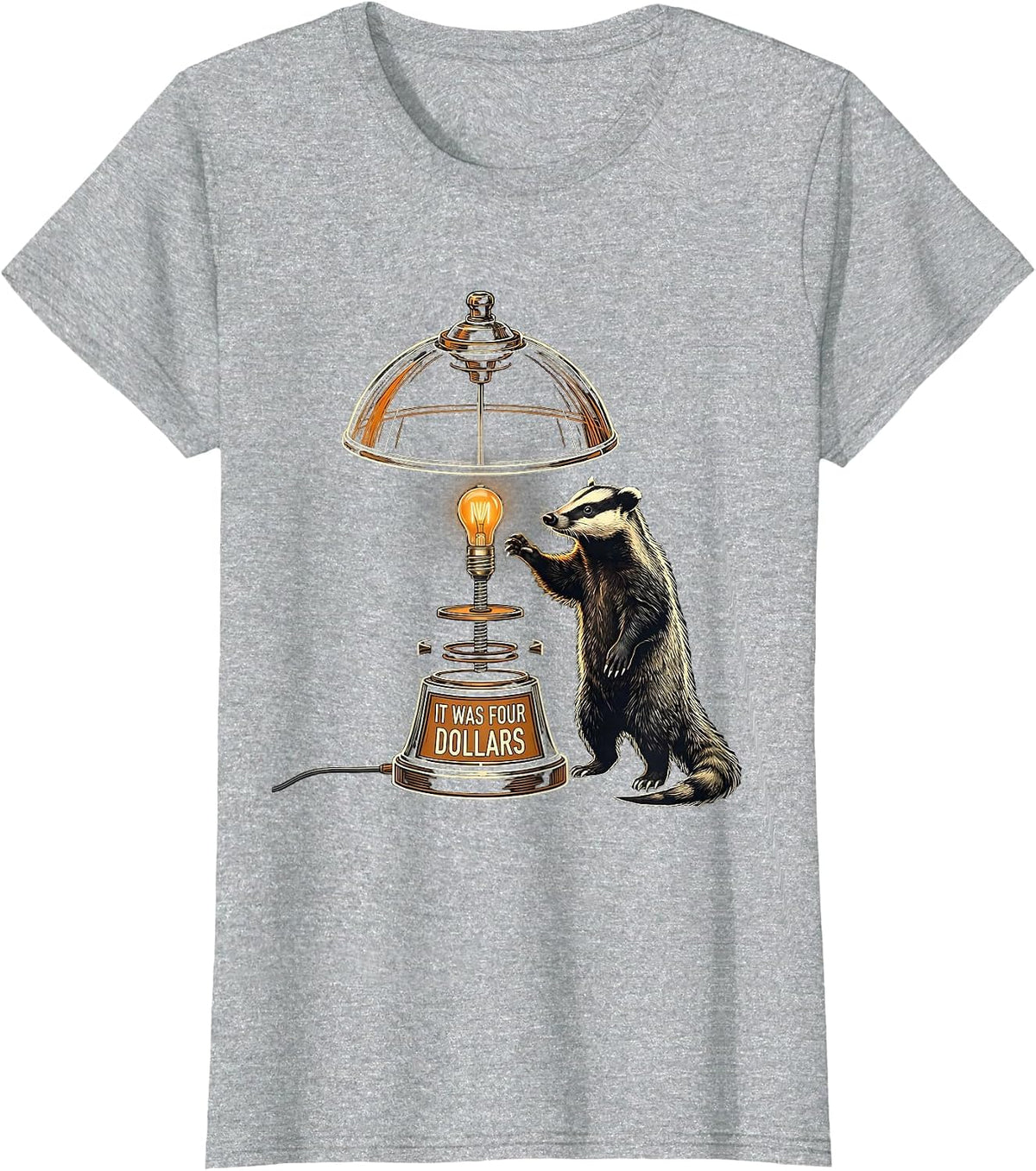 It Was Four Dollars Funny Opossum Thrifting Vintage T-Shirt - Heather Grey