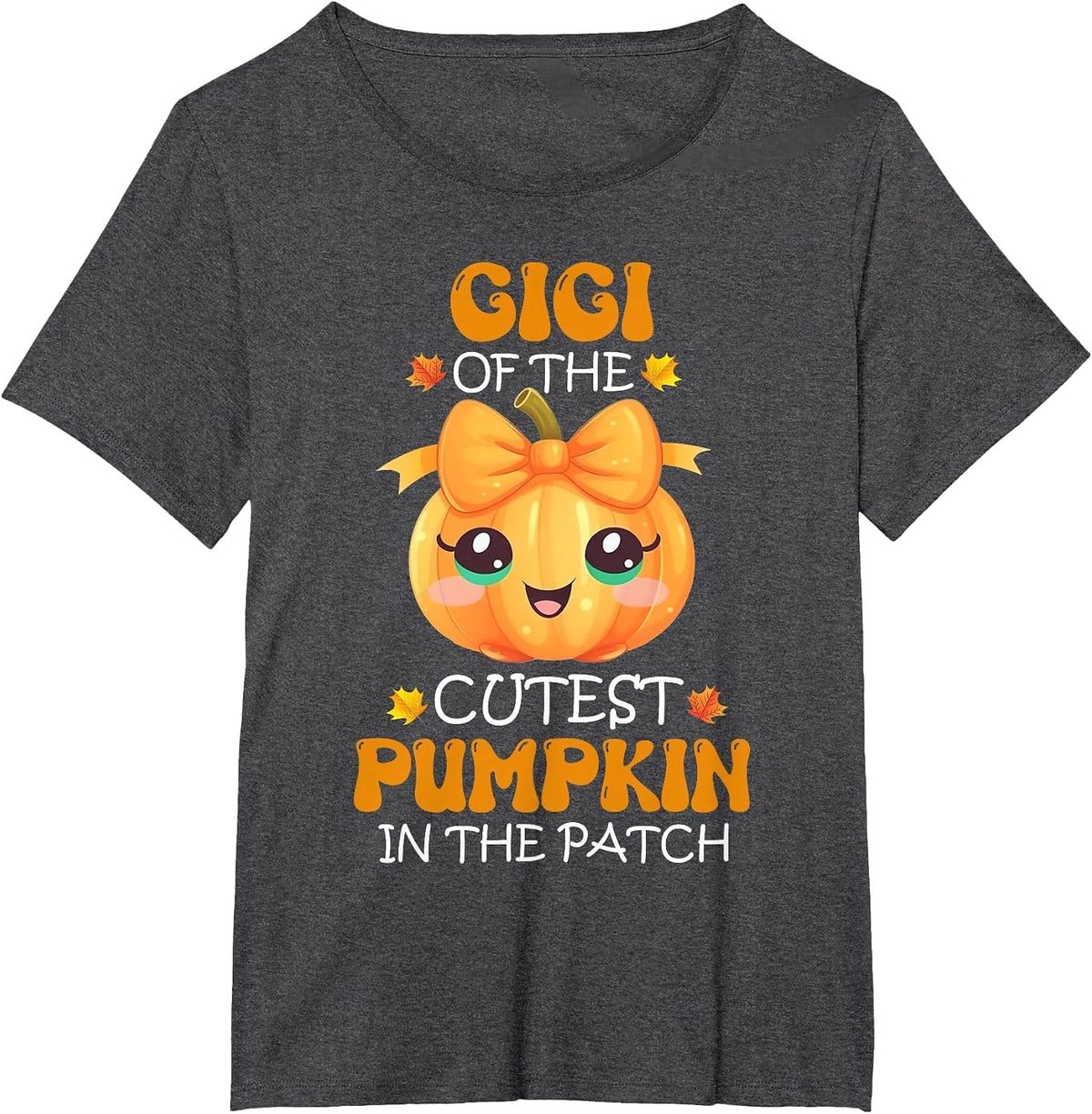Gigi of The Cutest Pumpkin in The Patch Halloween T-Shirt - Dark Heather Grey