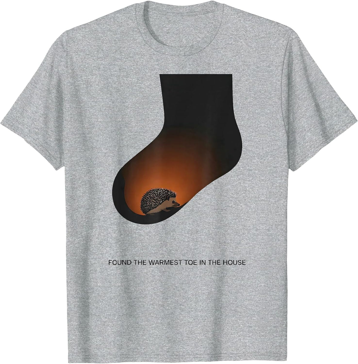 Men's Found The Warmest Toe In The House Cute Hedgehog Christmas T-Shirt - Heather Grey
