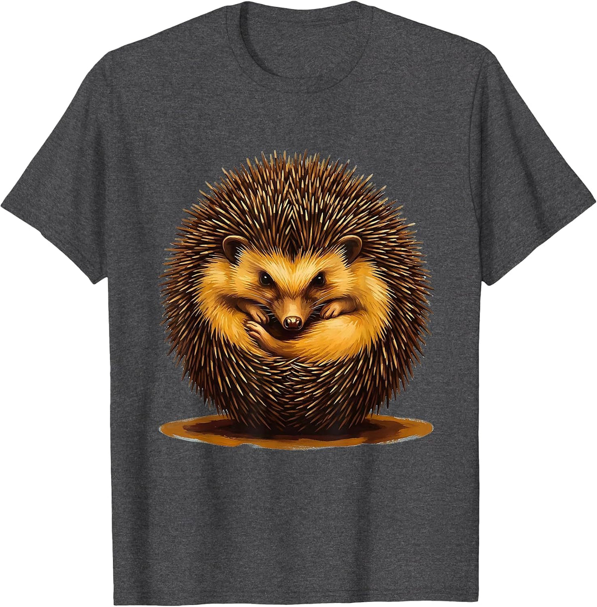 Men's Curled Hedgehog Ball Cute Animal Humor Gift T-Shirt - Dark Heather Grey