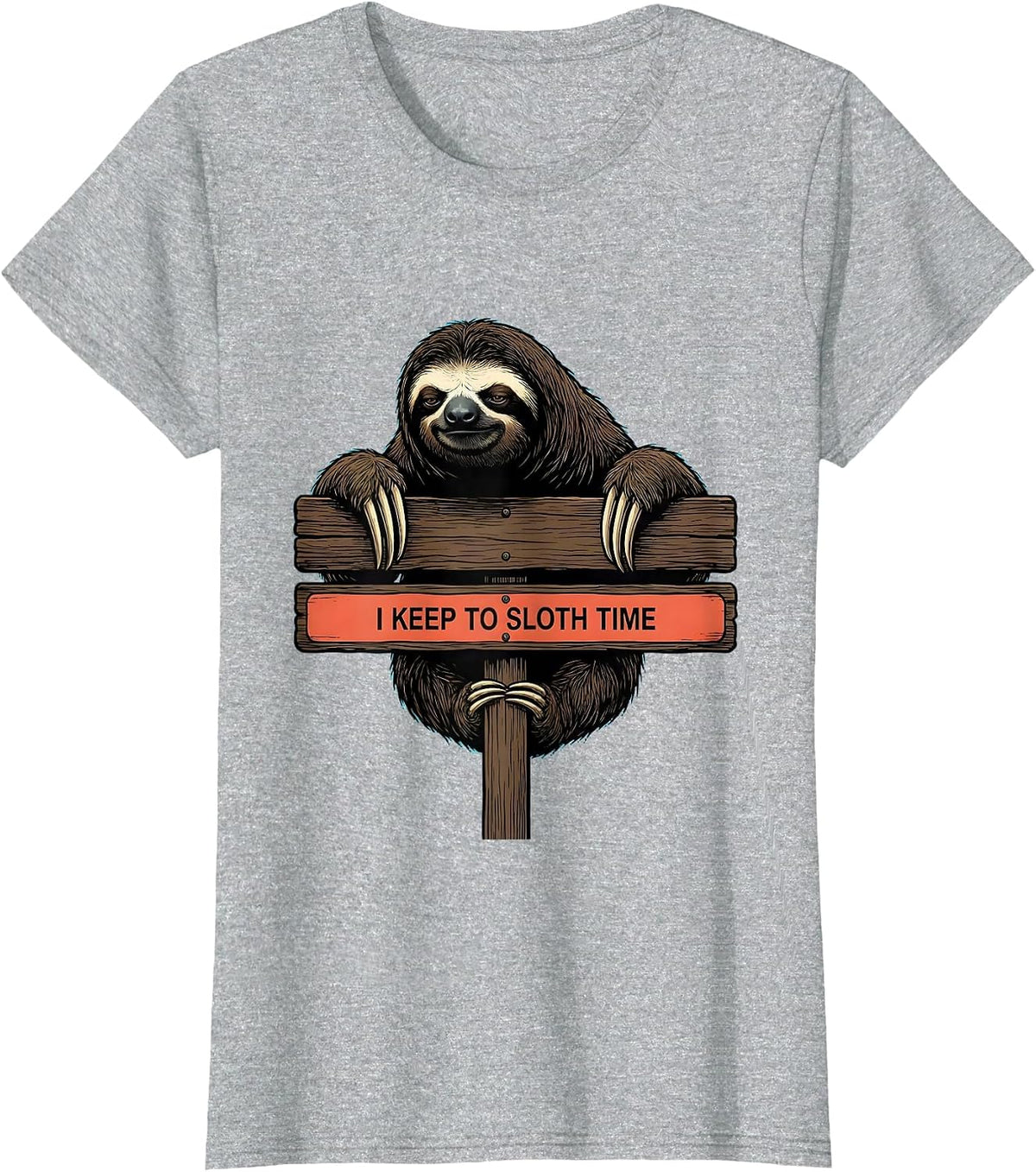 I Keep To Sloth Time Funny Sloth Lover Animal Humor T-Shirt - Heather Grey