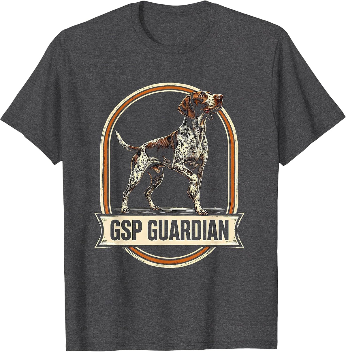 Men's GSP Guardian Patriotic German Shorthaired Pointer Dog Lover T-Shirt - Dark Heather Grey