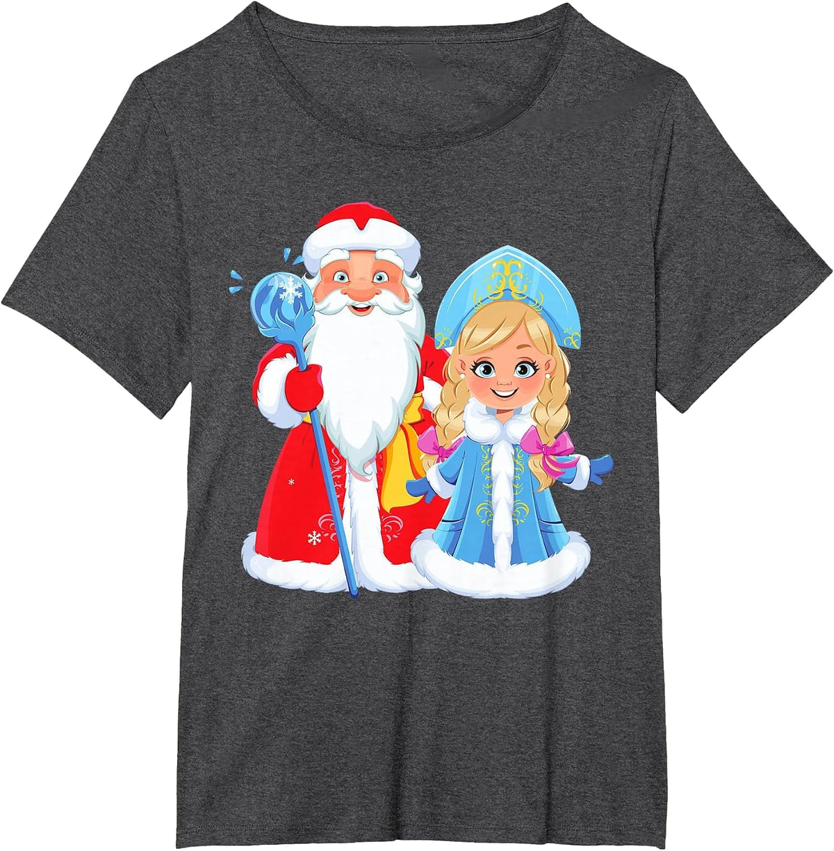 Ded Moroz Snegurochka Russia Santa Claus Russian T-Shirt - Dark Heather Grey