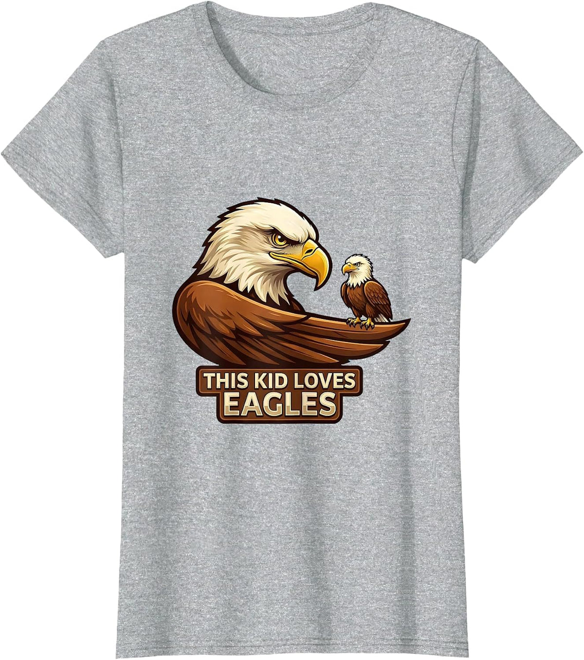 Women's This Kid Loves Eagles Funny Eagle Mascot Lover Family T-Shirt - Heather Grey