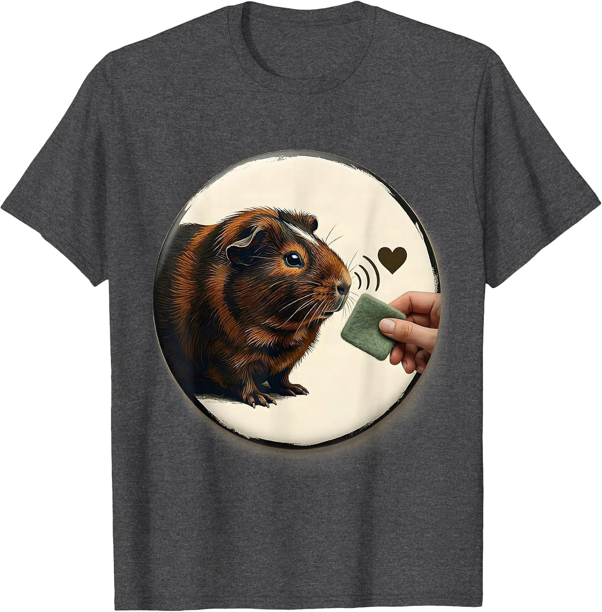 Men's Guinea Pig Badge Cavy Lover Gift for Pig Owners T-Shirt - Dark Heather Grey