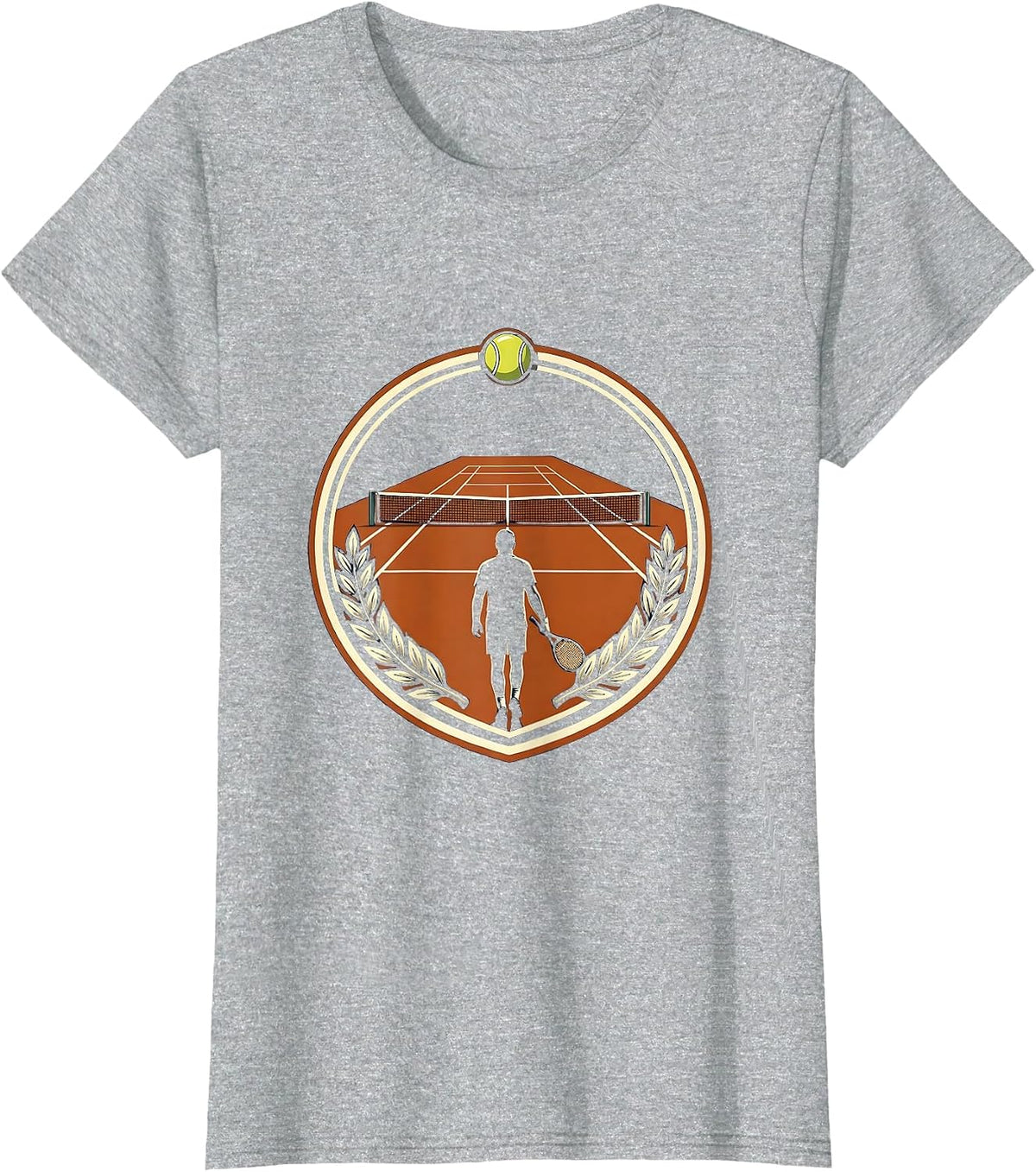Clay Court Tennis Player Walking Onto Court T-Shirt - Heather Grey