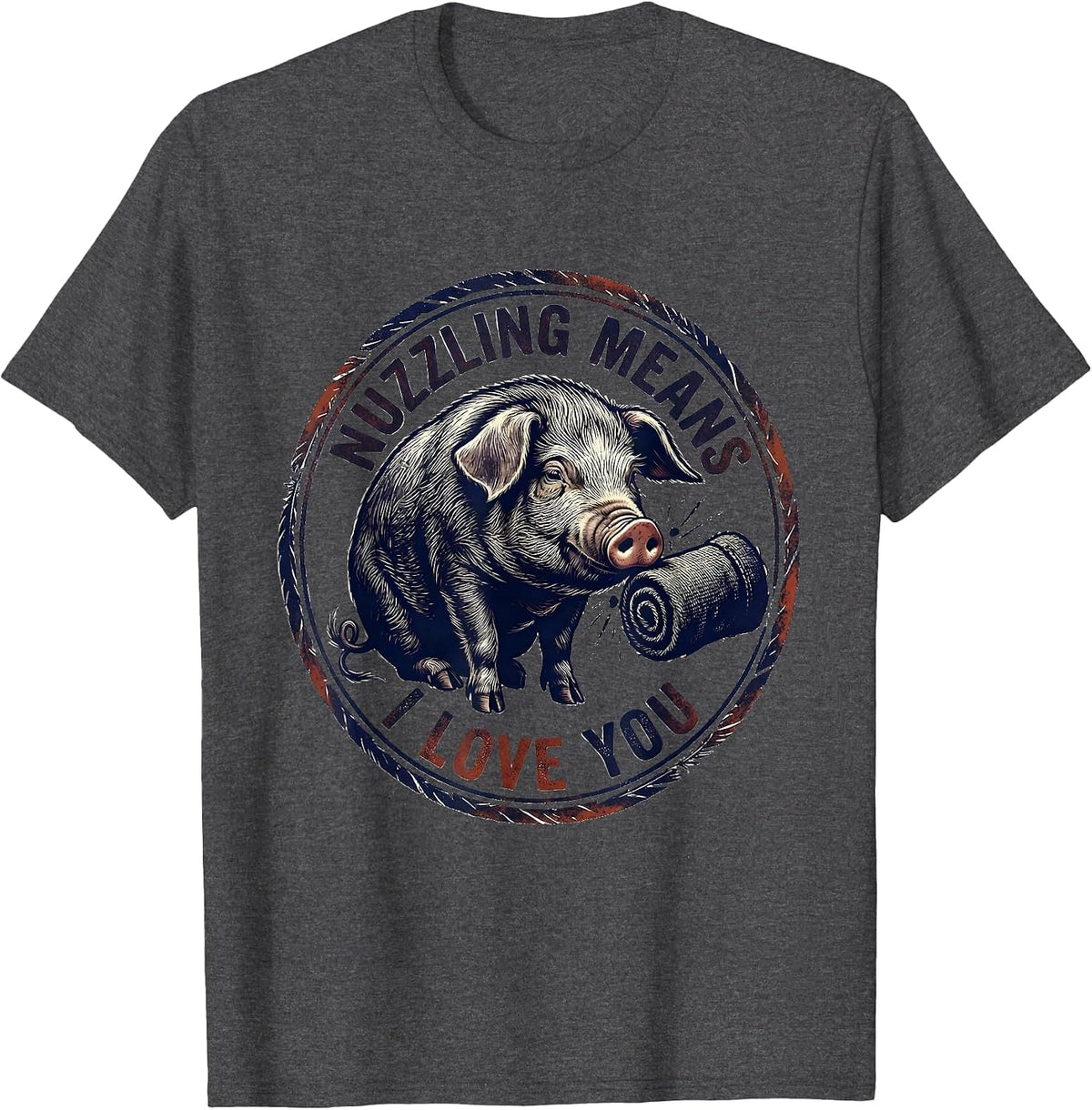 Nuzzling Means I Love You Funny Guinea Pig Pet Lover Gift T-Shirt - Dark Heather Grey