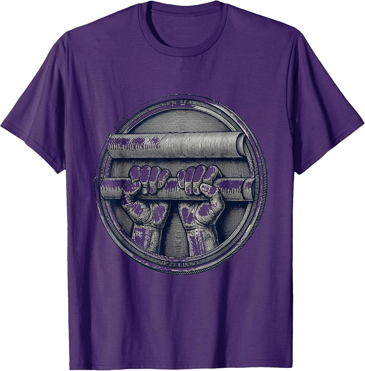Men's Physical Therapy Parallel Bars Grip Illustration T-Shirt - Purple