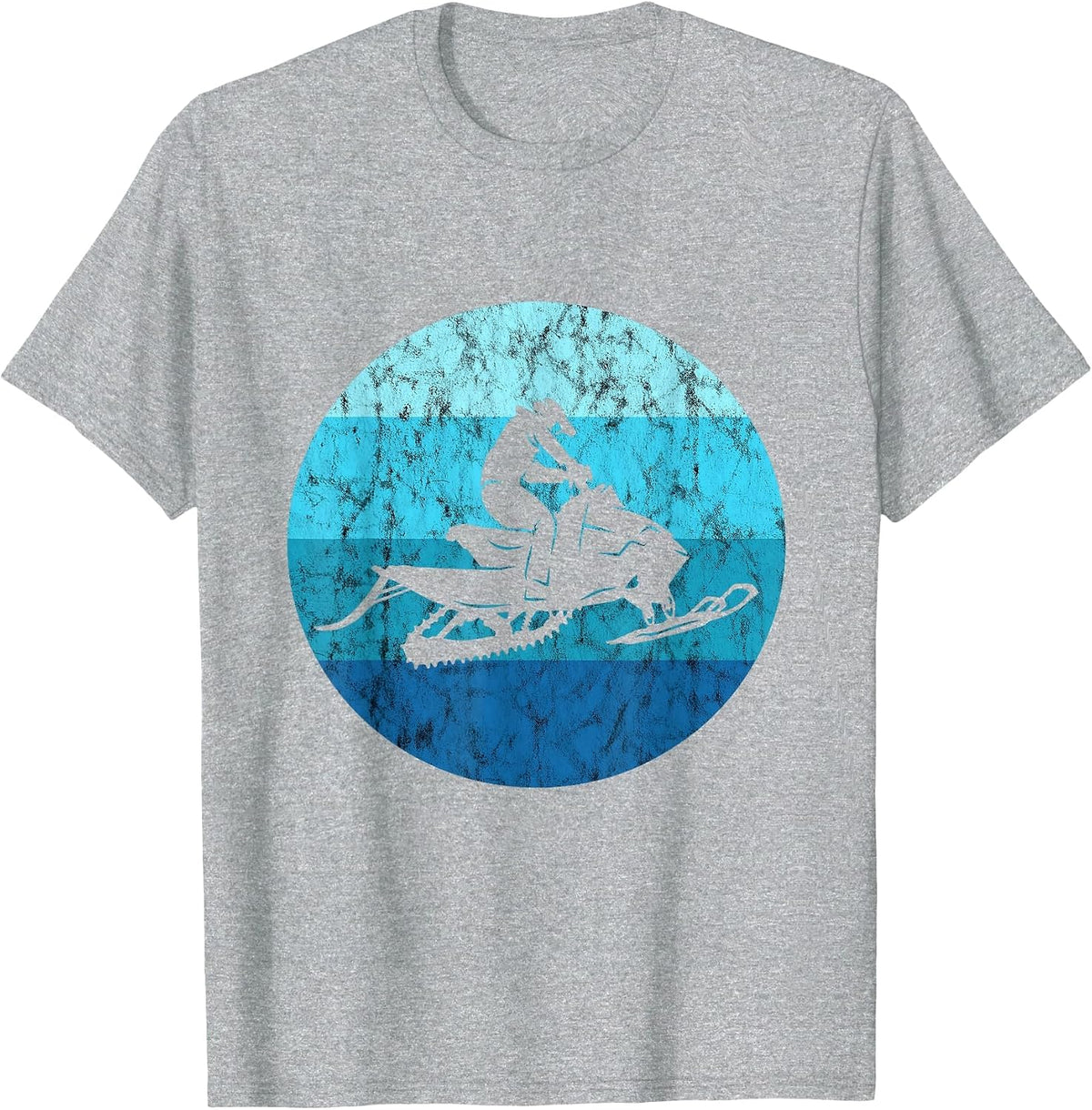 Snowcross Vintage Snowmobile Snow Machine Snowmobiling T-Shirt - Heather Grey