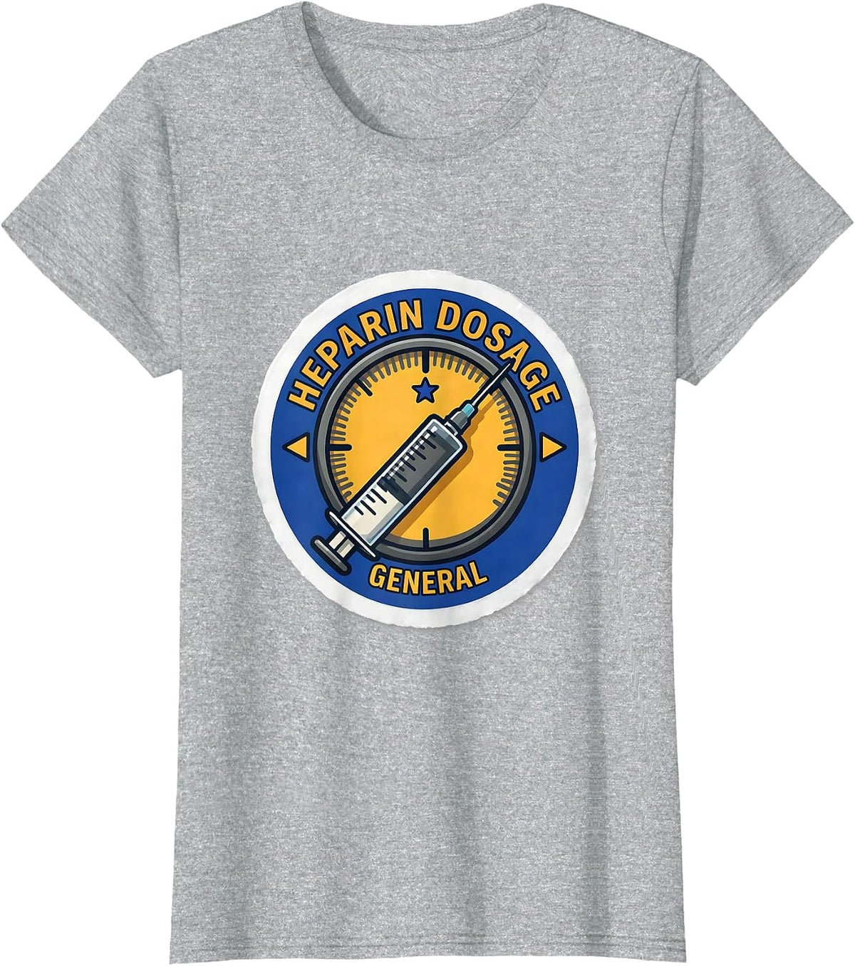 Heparin Dosage General Funny Dialysis Nurse Nephrology Crew T-Shirt - Heather Grey