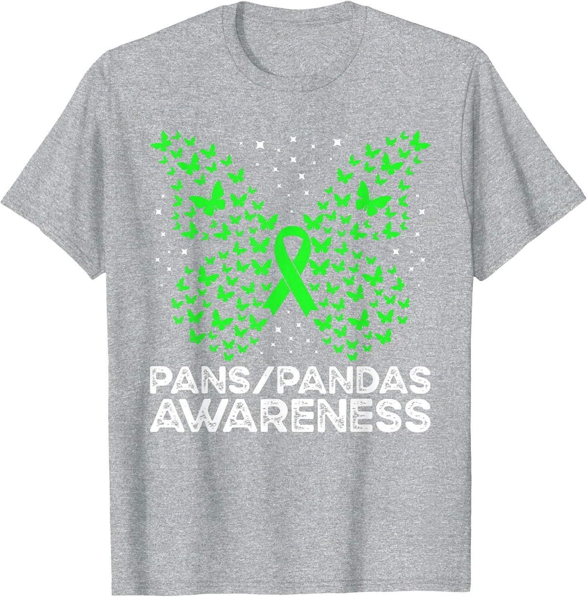 Pans-Pandas Awareness Pans-Pandas Butterfly T-Shirt - Heather Grey